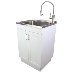 Laundry Sink Cabinet Combo Wayfair 23 6 X 19 7 Free Standing Laundry Sink With Faucet