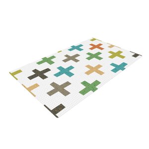 Daisy Beatrice Hipster Crosses Blue/Beige Area Rug