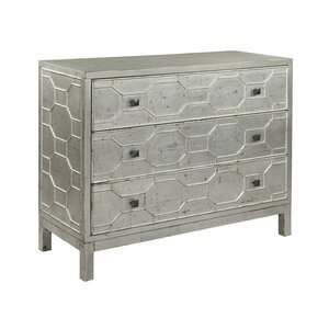 Lattice Faced 3 Drawer Accent Chest