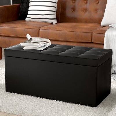 Ebern Designs Nydam Upholstered Storage Bench  Upholstery: Black