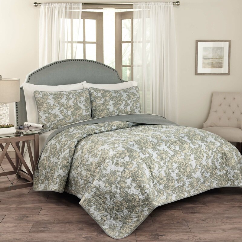 Traditions by Waverly Tulip Toile 3 Piece Quilt Set & Reviews | Wayfair