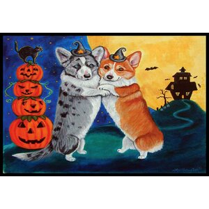 Corgi Halloween Scare Doormat
