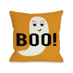 Smiley Ghost Boo Dot Lumbar Pillow