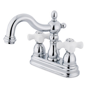 Heritage Centerset Bathroom Faucet with Double Porcelain Cross Handles