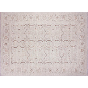 One-of-a-Kind Leann Faded Hand-Knotted Ivory Area Rug