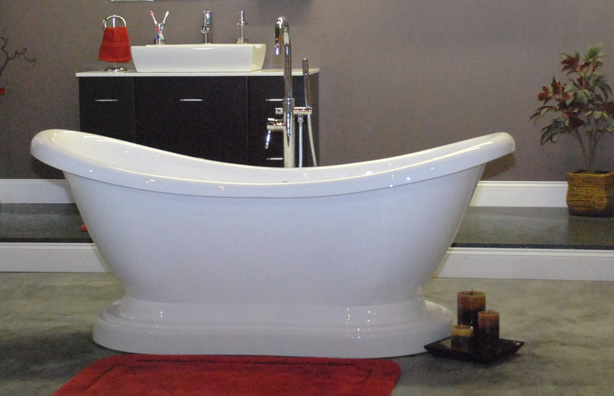 Cambridge Plumbing 68.63" x 29" Pedestal Slipper Bathtub & Reviews