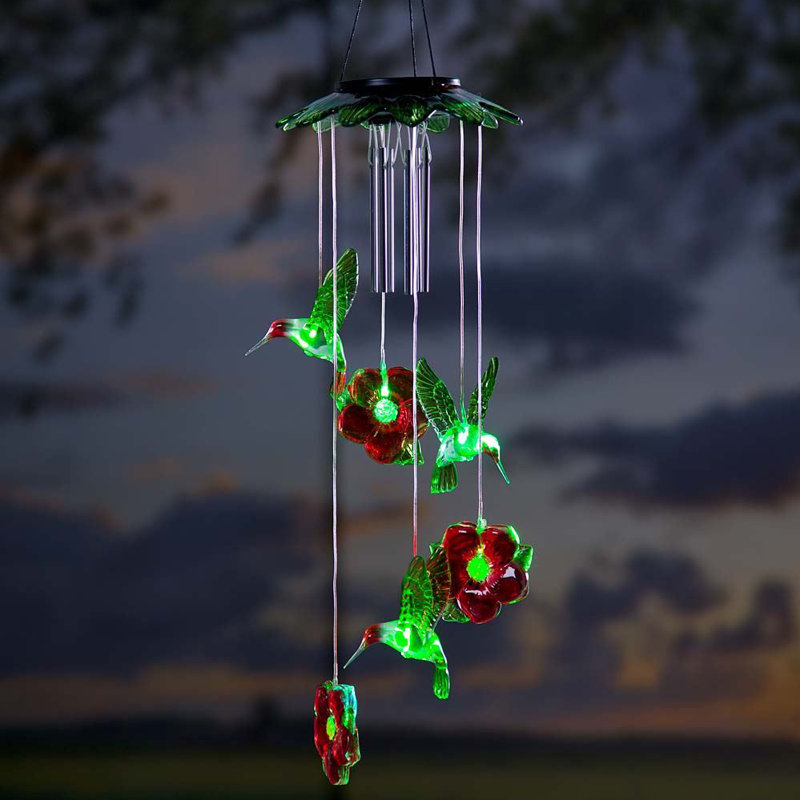 Plow & Hearth Hummingbirds Solar Mobile Wind Chime & Reviews Wayfair