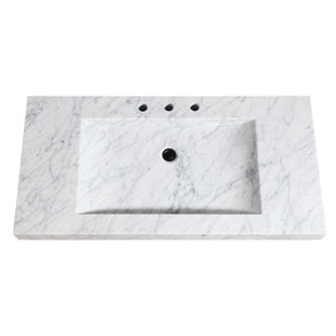 Find The Perfect Vanity Tops Wayfair Natural Marble Stone Integrated 43 Single Bathroom Vanity Top