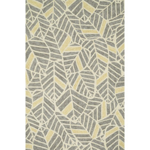 Tropez Hand-Hooked Gray/Yellow Indoor/Outdoor Area Rug