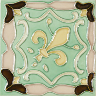 Fleur De Lis Backsplash Tiles Wayfair Hand Painted 6 X Ceramic Field Tile In Flur De Lis