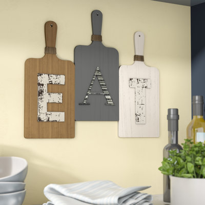 charlton home eat rustic farmhouse wood wall décor reviews wayfair
