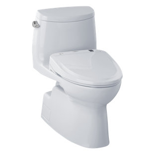Rear Discharge Toilet Wayfair Carlyle 1 28 Gpf Elongated One Piece Toilet Seat Included By Toto
