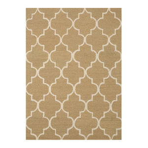 Moroccan Wool Traditional Trellis Hand-Tufted Light Gold Area Rug