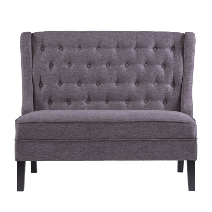 Alcott Hill Halpin High Back Tufted Settee Bench Reviews Wayfair Ca Halpin High Back Tufted Settee Bench