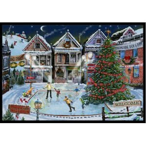 Christmas Family Skate Night Doormat