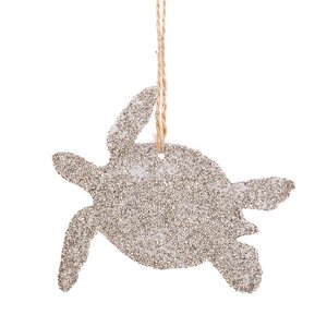 Glittered Sea Turtle Hanging Figurine