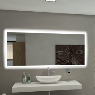 Backlit Mirror Wayfair Rectangle Backlit Bathroom Vanity Wall Mirror
