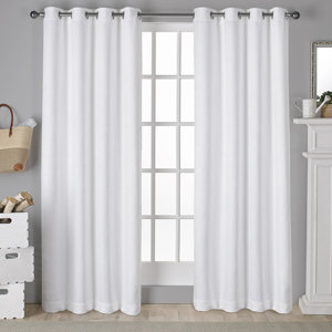 Keysville Twill Solid Blackout Grommet Curtain Panels (Set of 2)