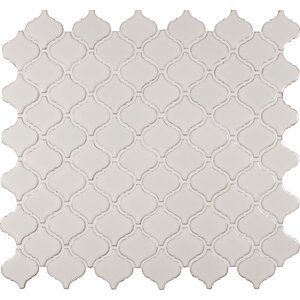 Bianco Arabesque Ceramic Mosaic Tile in White (Set of 15)