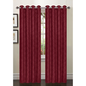 Bryonhall Lattice Geometric Semi-Sheer Thermal Grommet Curtain Panels (Set of 2)