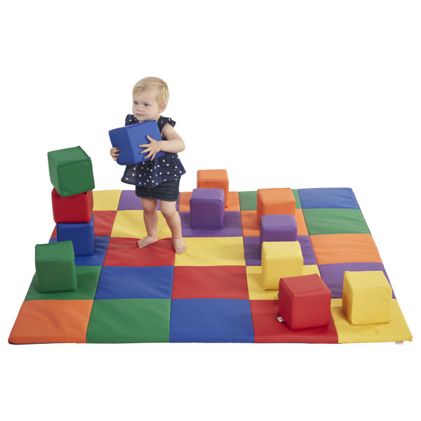 ECR4Kids Patchwork Mat & Toddler Blocks Set & Reviews Wayfair