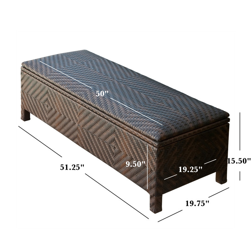 Home Loft Concepts Casarano Wicker Storage Bench & Reviews Wayfair