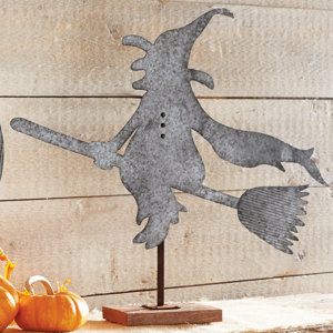 Galvanized Tin Witch Sitter Du00e9cor