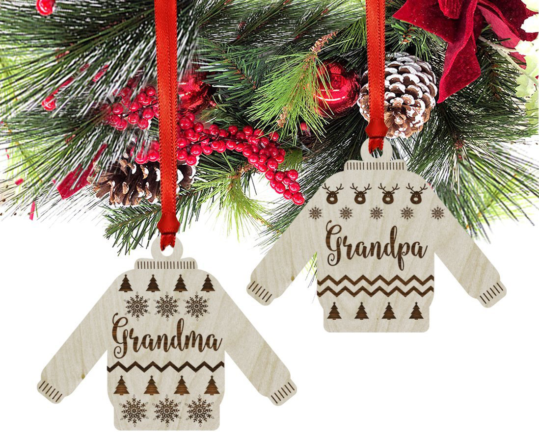 koyal wholesale 2 piece wood ugly sweater grandma grandpa christmas ornament set wayfair - Grandpa For Christmas koyal wholesale 2 piece wood ugly sweater grandma grandpa christmas ornament set wayfair - Grandpa For Christmas