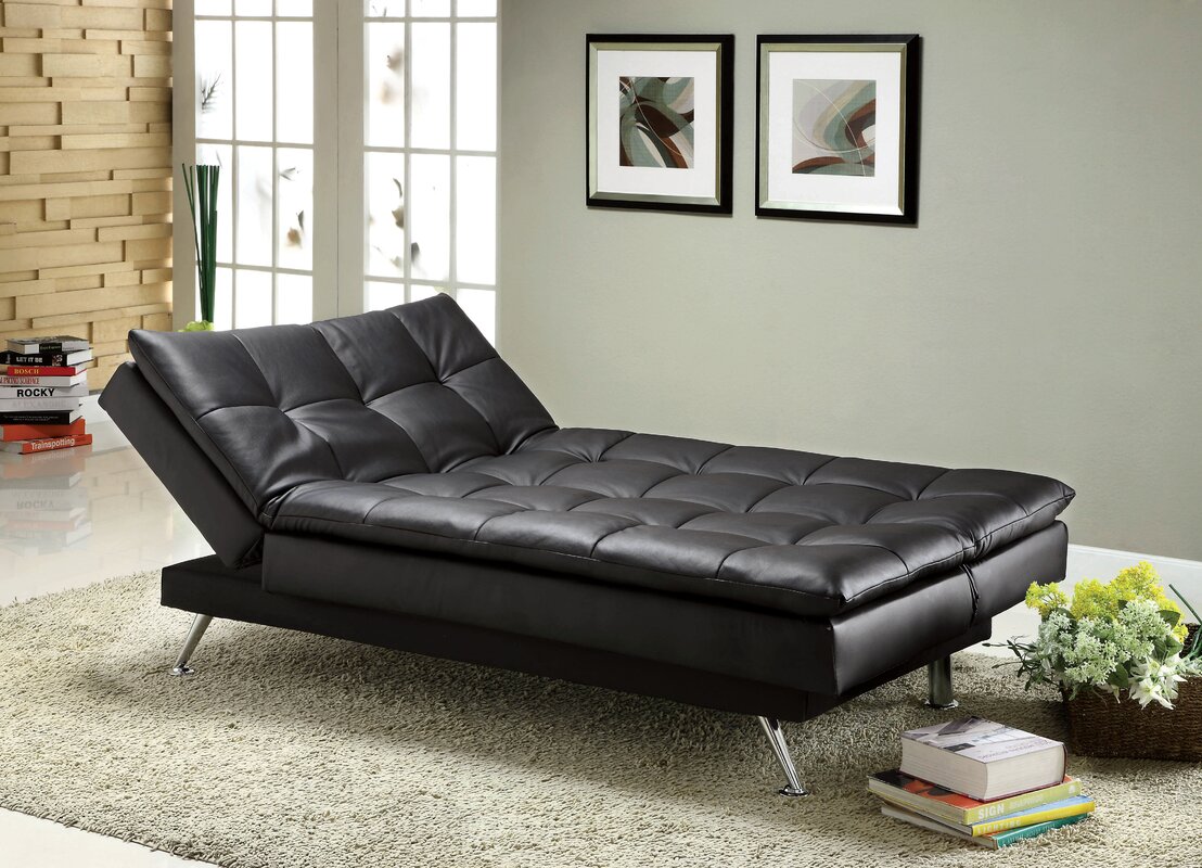 Latitude Run Black Leather Sleeper Sofa & Reviews | Wayfair