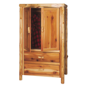 Traditional Cedar Log Armoire by Fireside Lodge