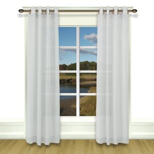 Bal Harbour Solid Semi-Sheer Grommet Single Curtain Panel