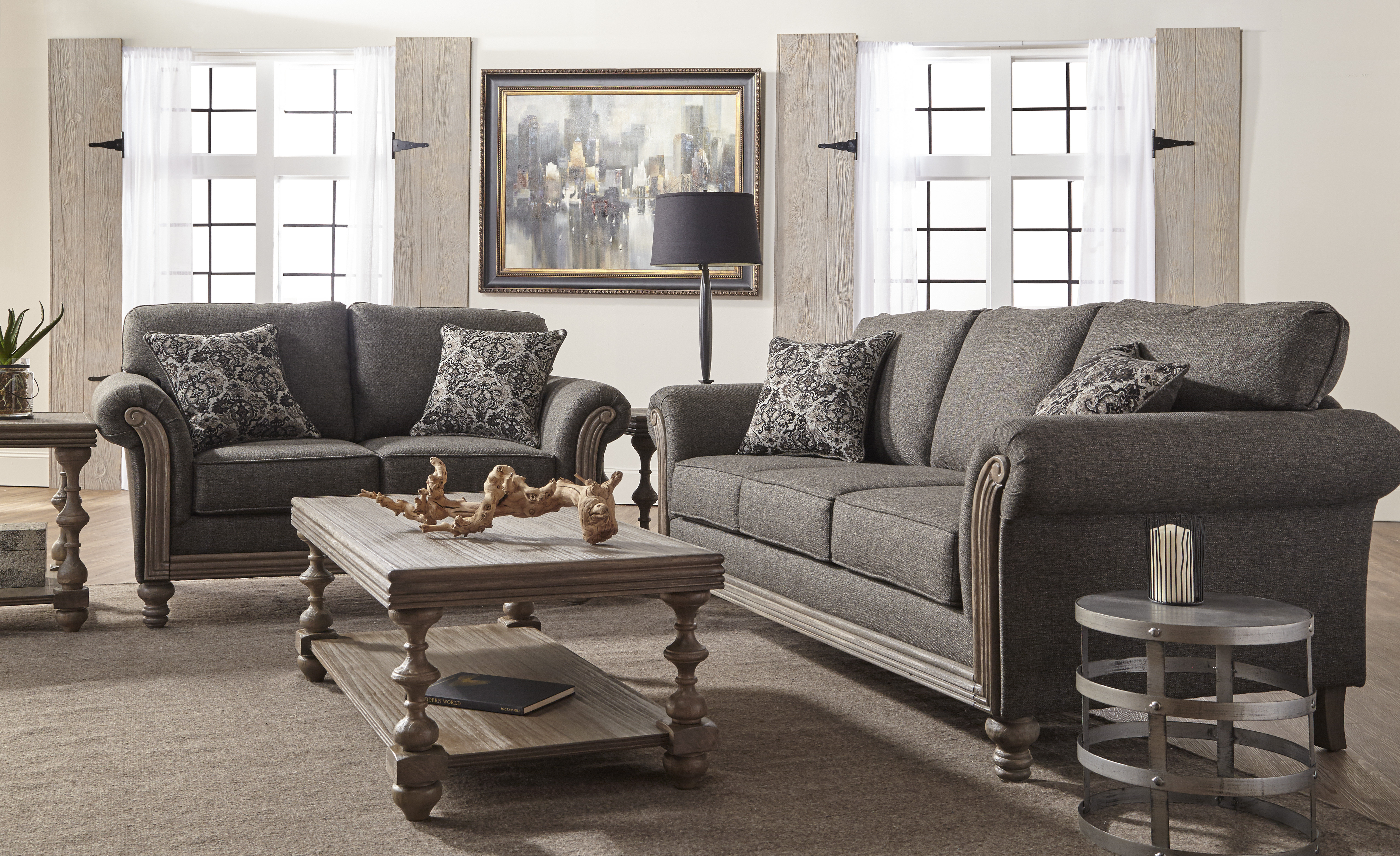 Alcott Hill Hubbert Contemporary Textured Fabric Wood Frame Leather Alcott Hill Hubbert Contemporary Textured Fabric Wood Frame Leather Living Room Set Wayfair