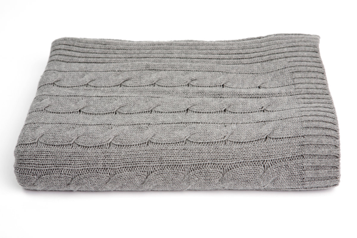 Cashmere Collection Cable Knit Cashmere Blend Throw & Reviews Wayfair