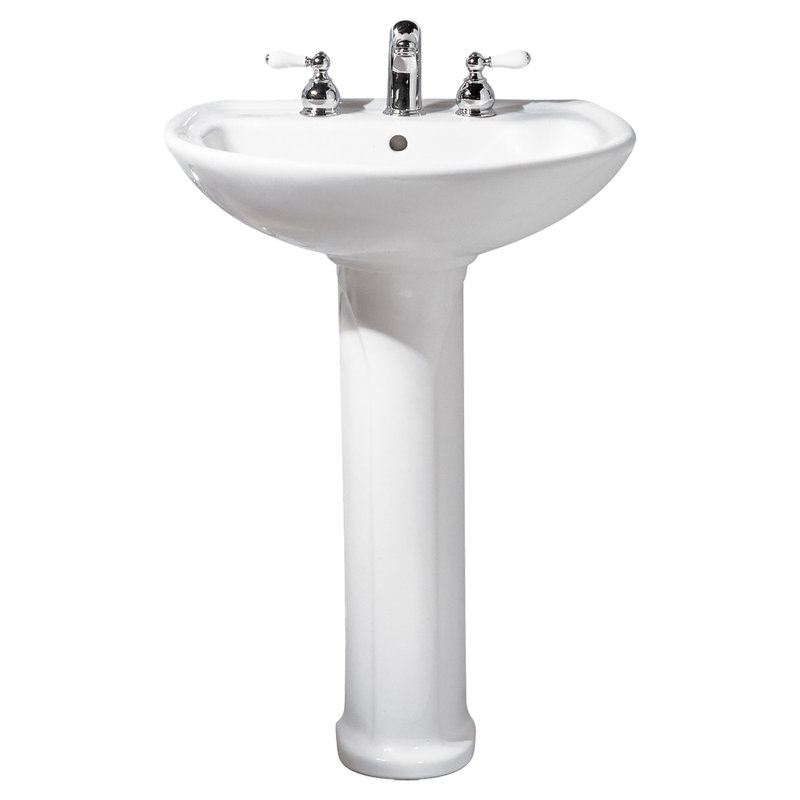 American Standard Cadet Ceramic 25 Pedestal Bathroom Sink With Cadet Ceramic 25 Pedestal Bathroom Sink With Overflow