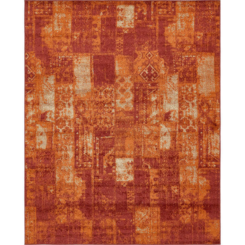 T Austin Design Bannan Stain Resistant Terracotta Area Rug Bannan Stain Resistant Terracotta Area Rug