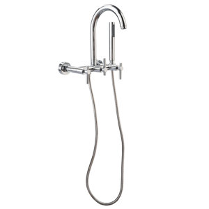 Contemporary Single Handle Wall Mount Clawfoot Tub Faucet Lever Handle