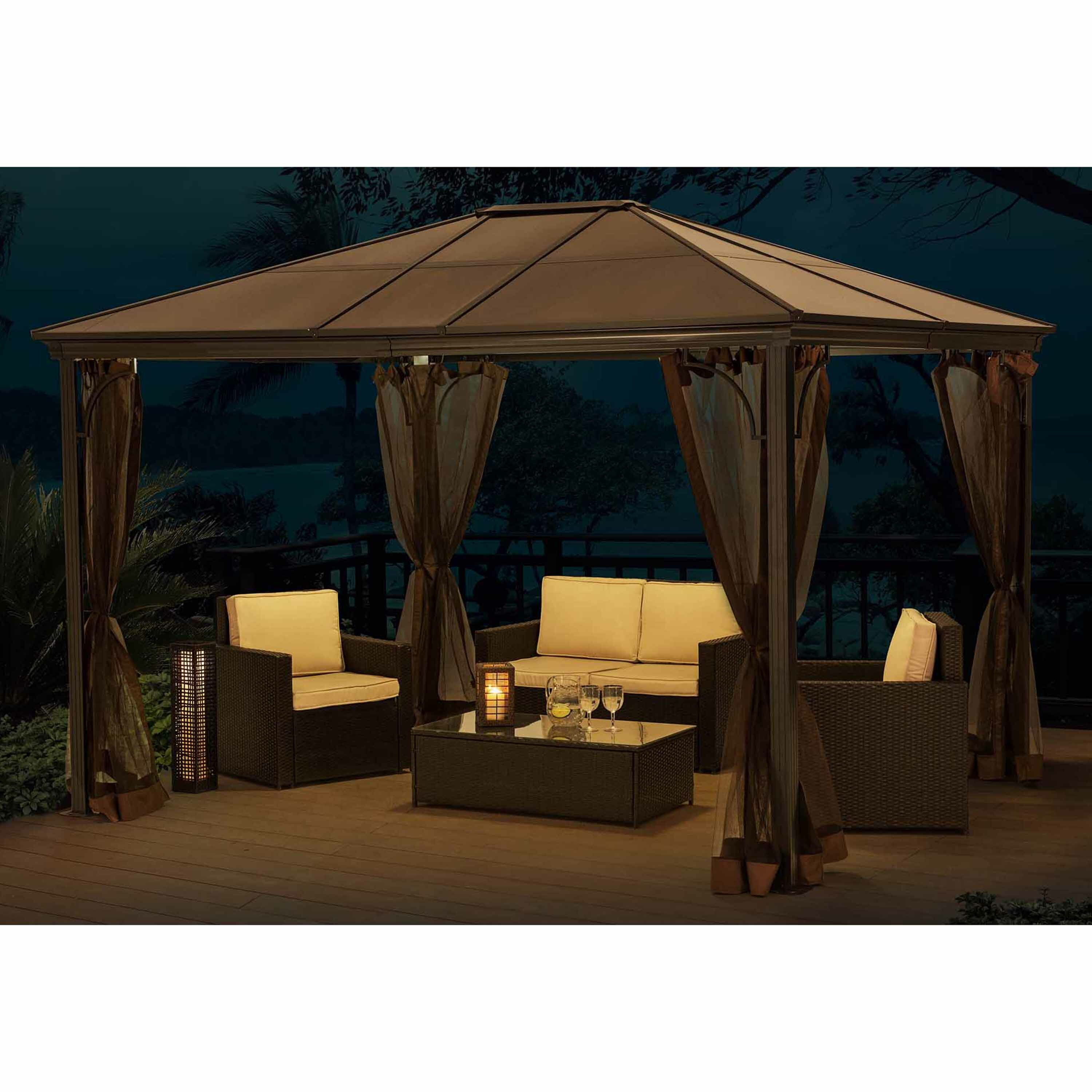 Sunjoy Seville Top 118 Ft W X 92 Ft D Metal Patio Gazebo