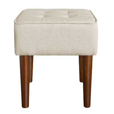 Elle Decor Aria Square Tufted Vanity Stool  Upholstery: Antique Ivory