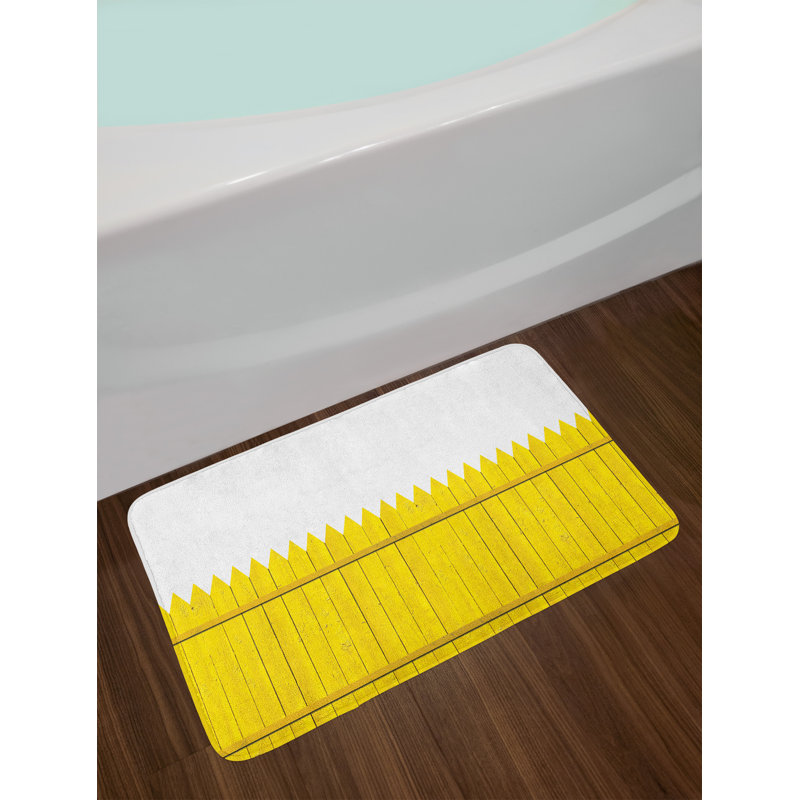 East Urban Home Ambesonne Yellow Bath Mat By Colorful Wooden Picket Ambesonne Yellow Bath Mat By Colorful Wooden Picket Fence Design Suburban Community Rural Parts Of