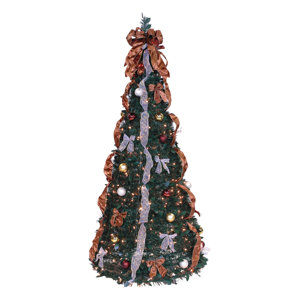 Pop Up 6' Green Artificial Christmas Tree with 350 Lights