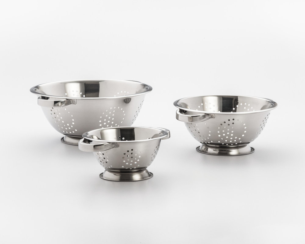 Cook Pro 3 Piece Stainless Steel Colander Set & Reviews Wayfair
