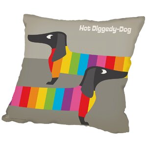 Rainbow Dogs Throw Pillow