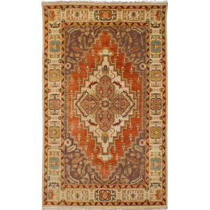 One-of-a-Kind Jules-Sultane Wool Hand-Knotted Dark Brown/Dark Copper Area Rug