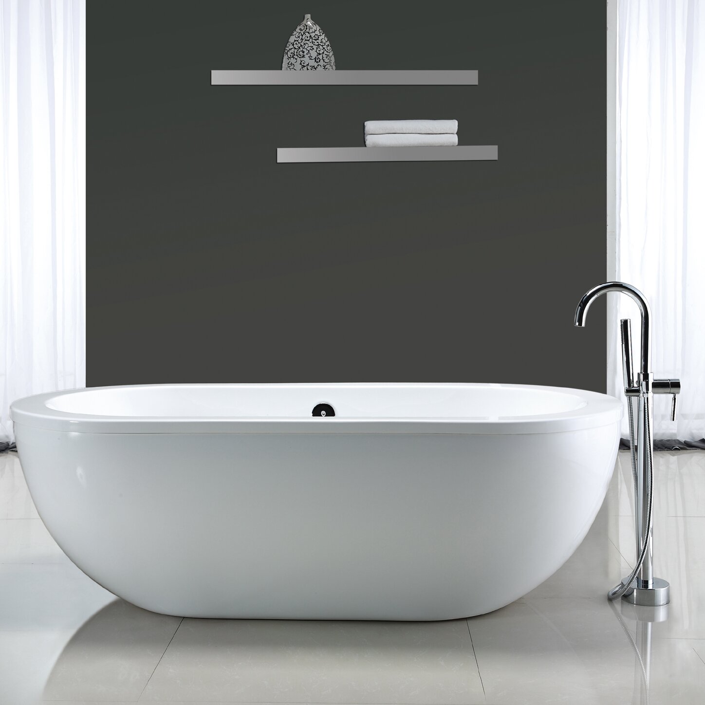 Ove Decors Serenity 71" x 34" Acrylic Freestanding Bathtub & Reviews