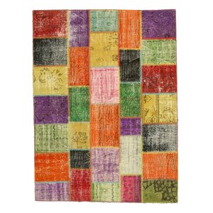 Hand-Knotted Orange Area Rug