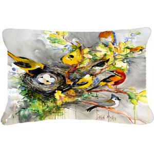 Spring Birds Indoor/Outdoor Throw Pillow