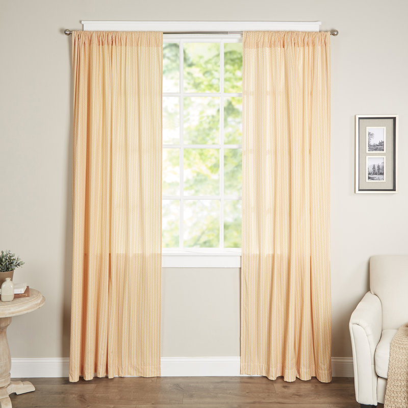 NECR Print Herringbone Curtain Panels & Reviews Wayfair