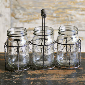 Ilyana Metal/Wire 4 Piece Decorative Basket and Jar Set