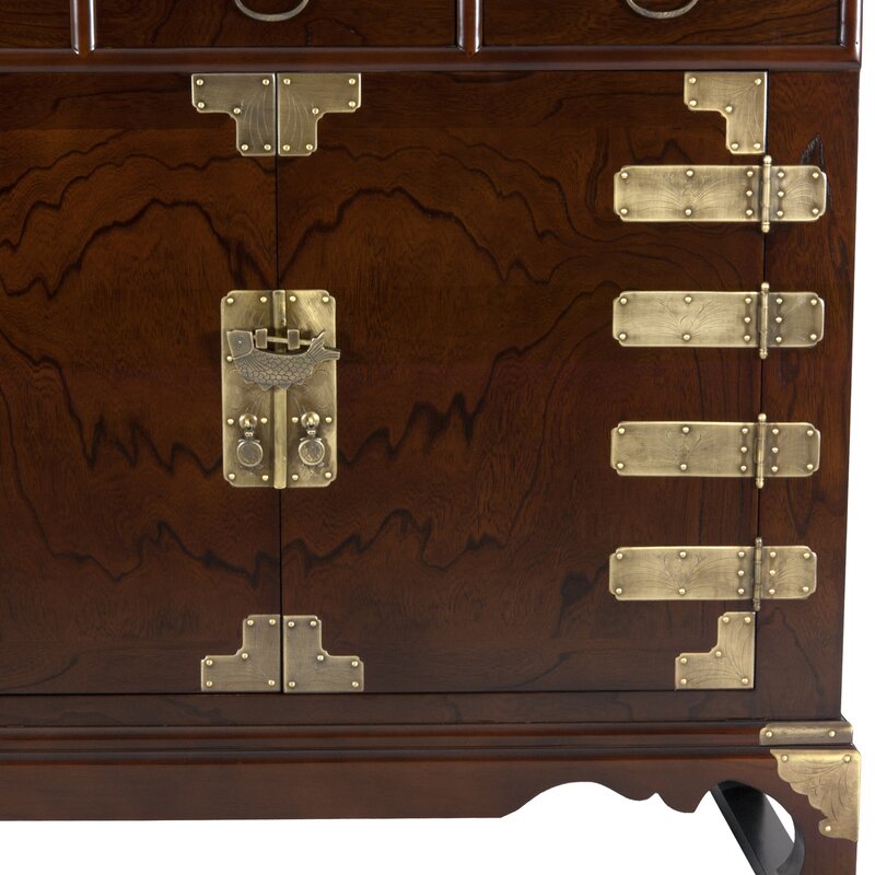 oriental furniture korean double cabinet sideboard & reviews | wayfair