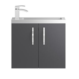 Ultra 60 cm Wandbefestigter Waschtisch Apollo mit Schrank